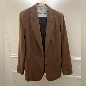 Club Monaco Camel Wool Blend Women's Blazer - Single-Breasted Tailored Jacket